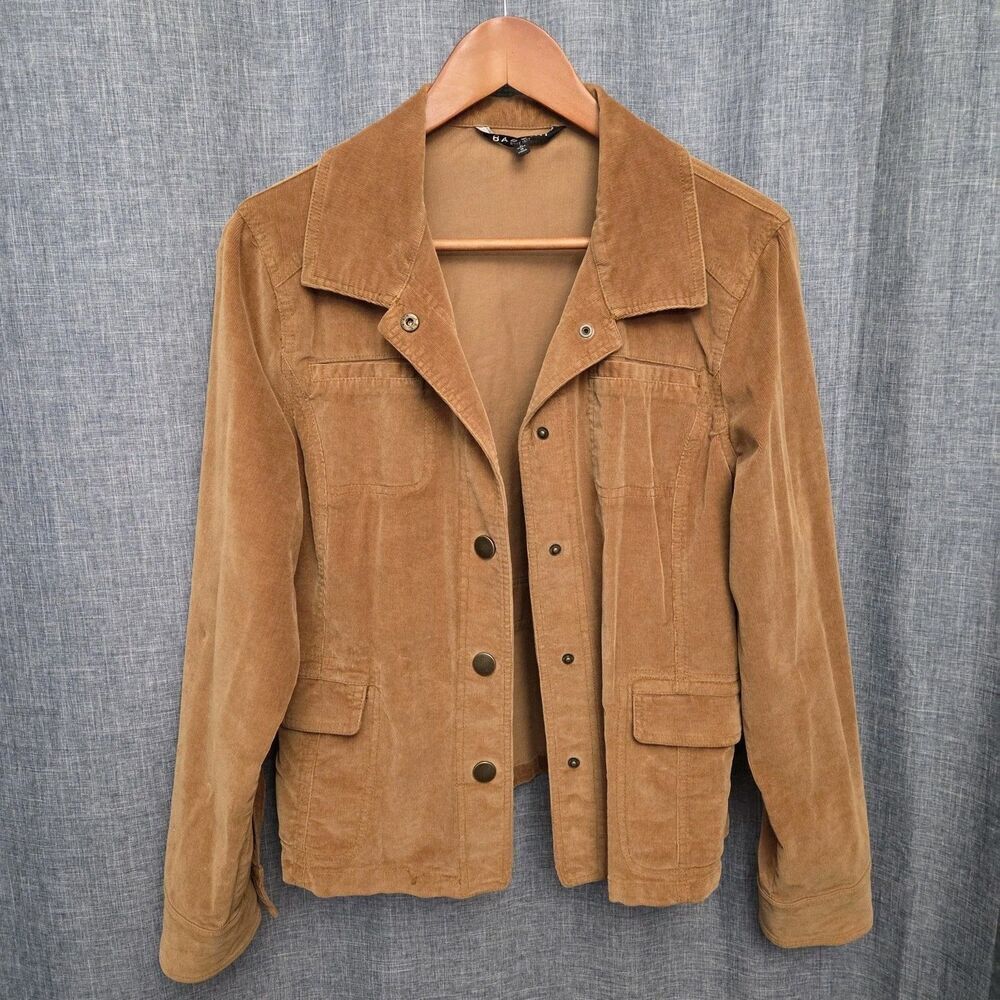 Baccini Corduroy Trucker Jacket Camel Light Stretch Snaps Women’s L/See Desc - Picture 10 of 10